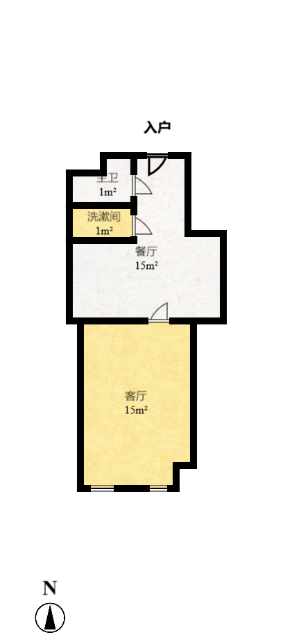 宇成朝阳广场  1室1厅1卫   38.80万室内图1