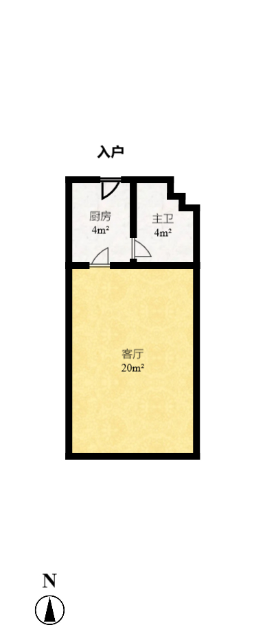东宸19公馆  1室1厅1卫   41.00万室内图1