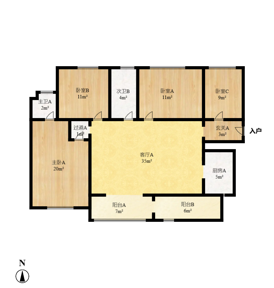 钰龙天下二期（钰龙佳园）  4室2厅2卫   258.00万室内图1