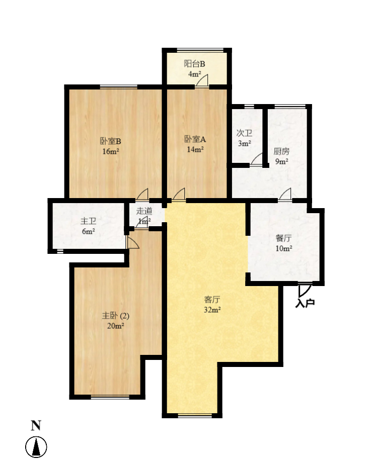 鑫兴佳园  3室2厅2卫   146.80万室内图1