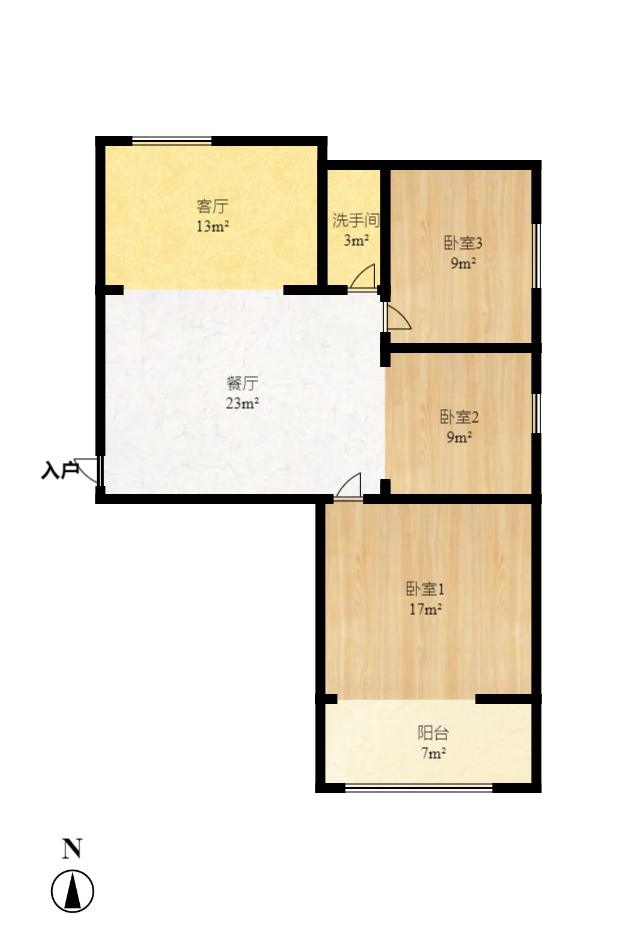 瑞都华庭（华庭美苑）  3室2厅1卫   87.00万室内图1