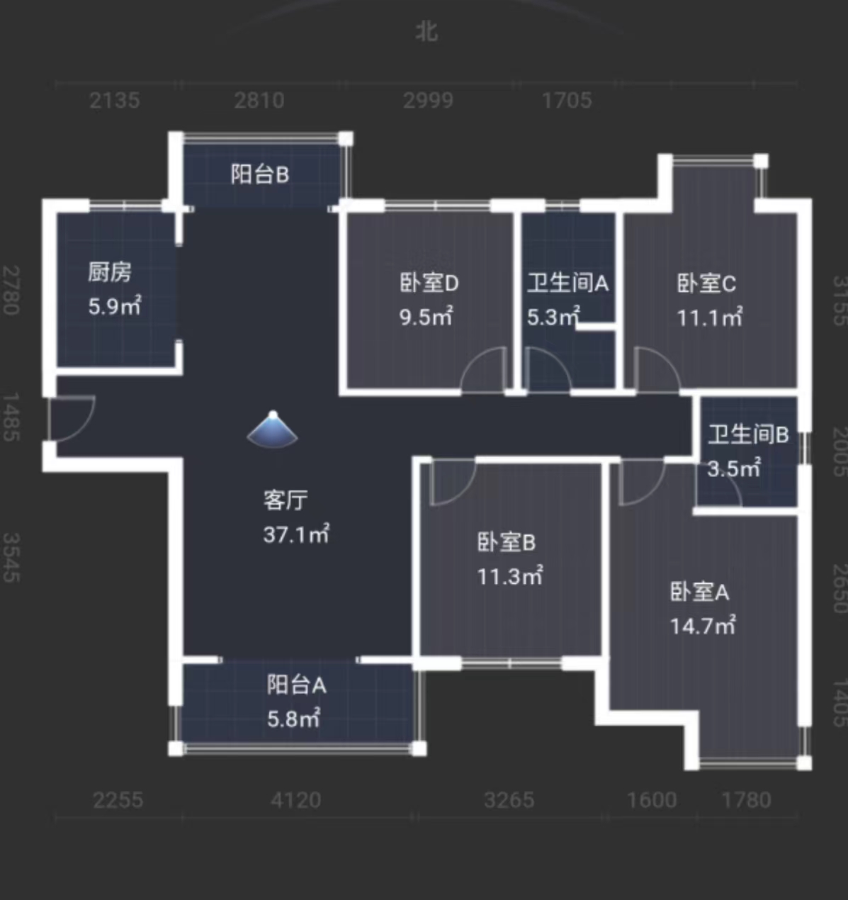 中建江湾壹号  4室2厅2卫   95.00万