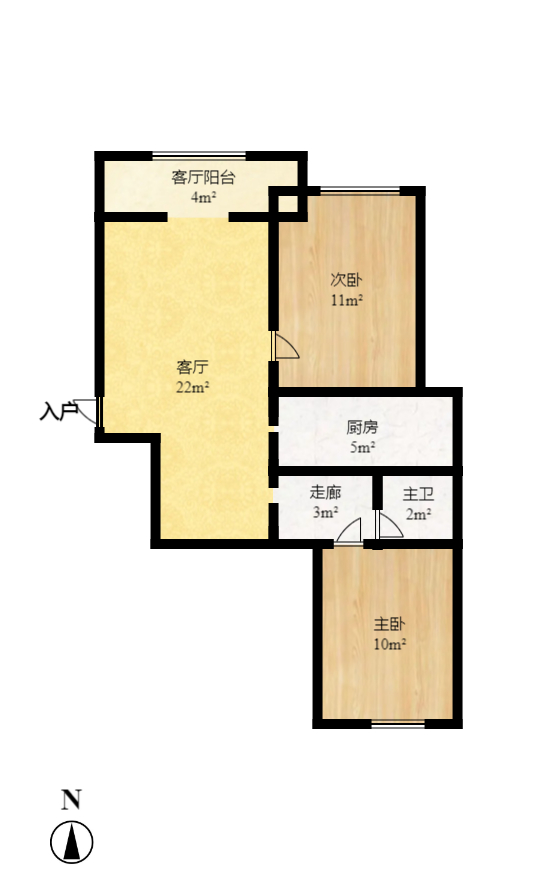 金房奥斯卡  2室2厅1卫    81.1万室内图1