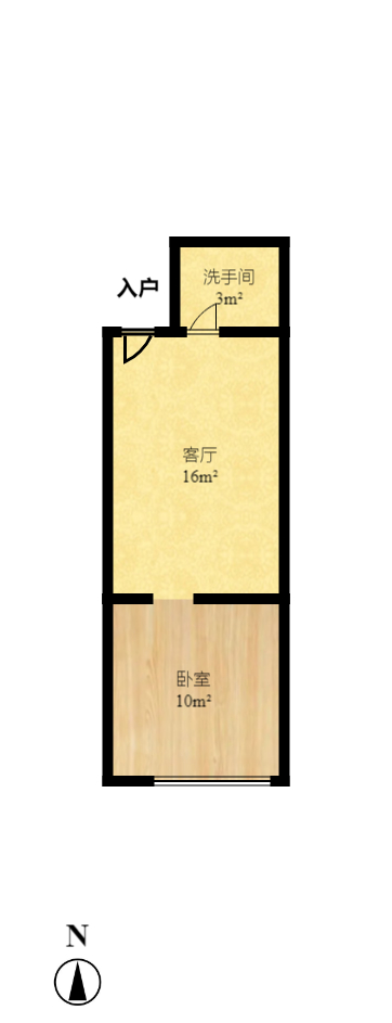 达美D6区  1室1厅1卫   28.00万室内图1