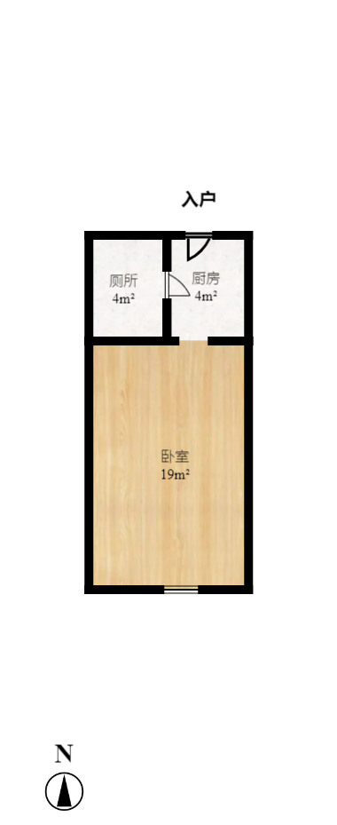 中海国际二期  1室1厅1卫    35.0万室内图1