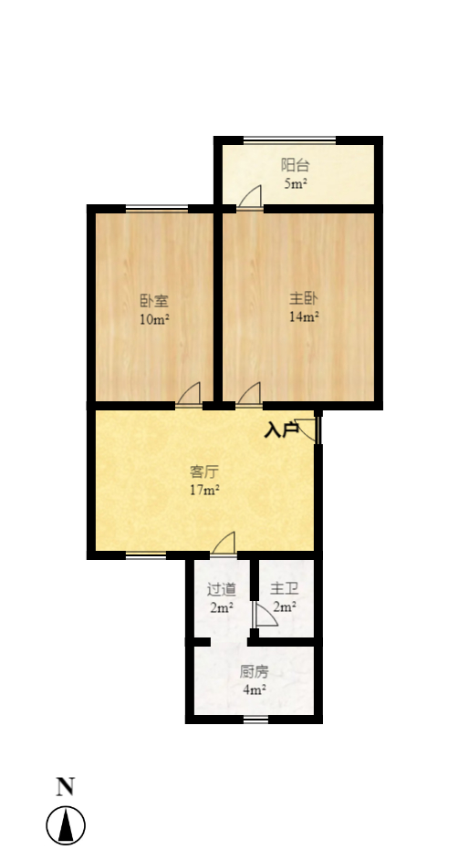 韭菜园  2室1厅1卫    55.0万室内图1
