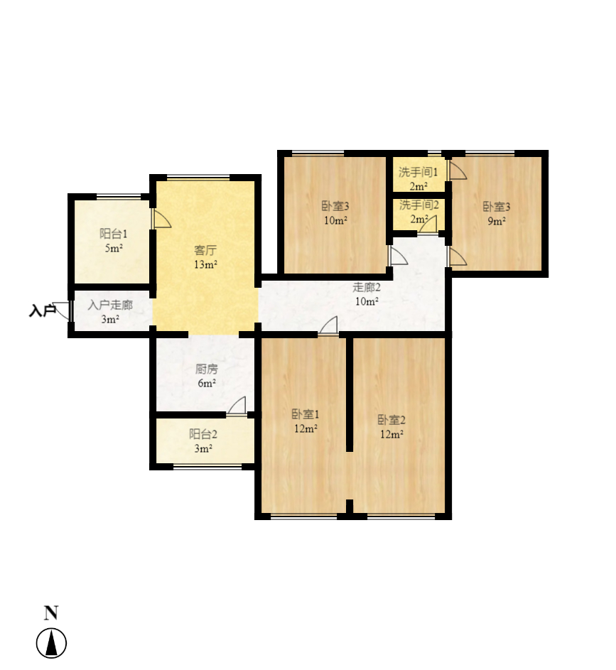 城南故事家园  3室2厅2卫   128.00万室内图1