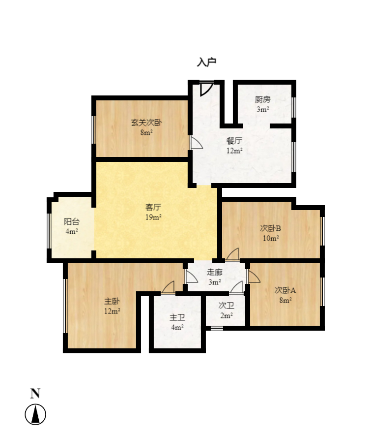 彩都公寓 2室1厅1卫 43.80万 彩都公寓 2室1厅1卫 43.80万户型图