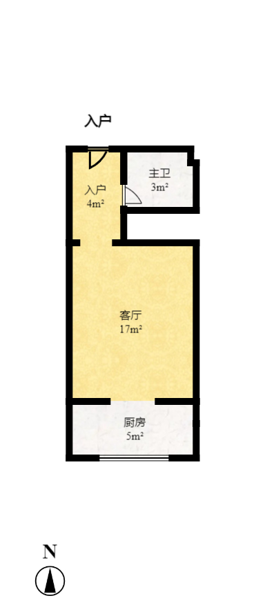 尚都花园城  1室1厅1卫    20.0万室内图1