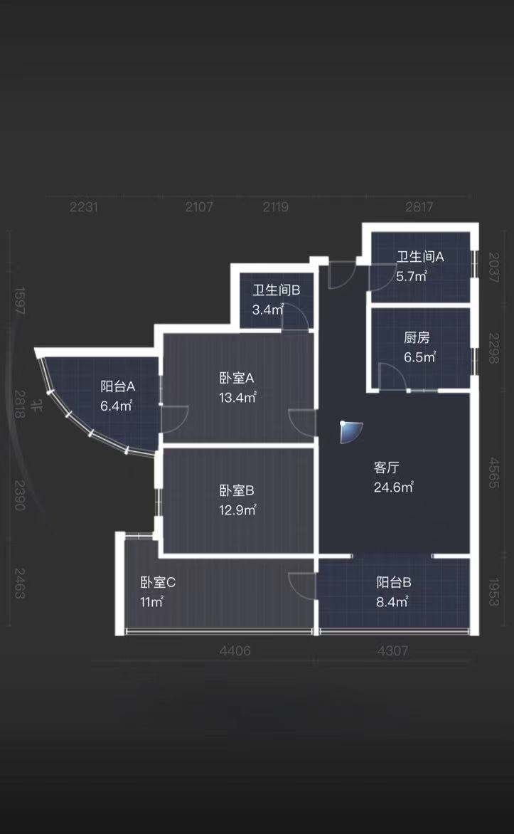 金色地标  3室2厅2卫   72.00万