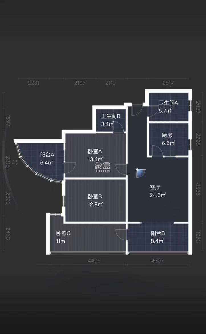 金色地标  3室2厅2卫   72.00万