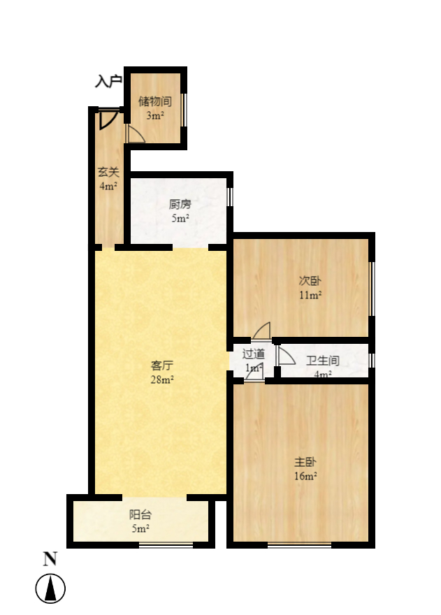 金富星城 3室1厅1卫 55.00万 金富星城 3室1厅1卫 55.00万户型图
