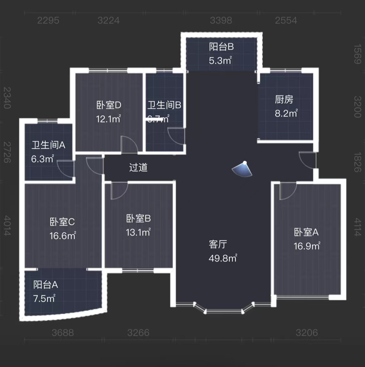 珠江丽园  4室2厅2卫   80.00万