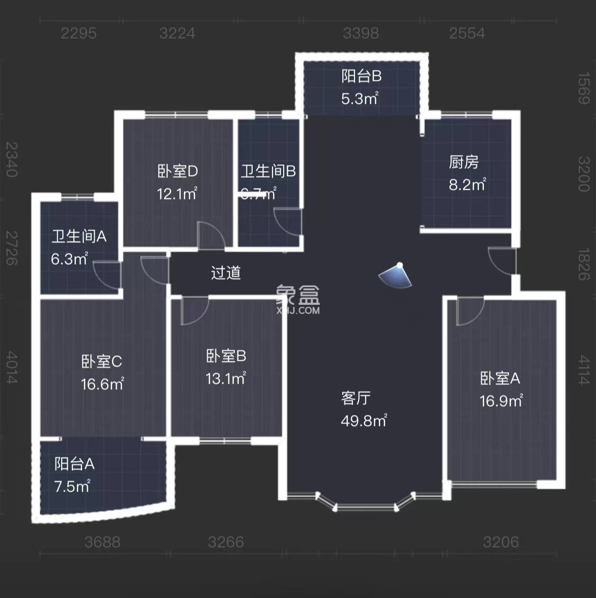 珠江丽园  4室2厅2卫   80.00万室内图1