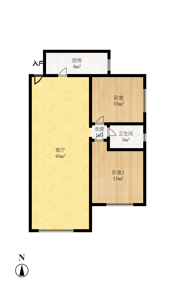 时代星城  2室2厅1卫    45.0万室内图1