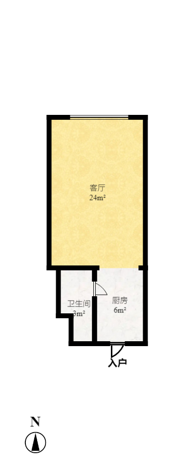 他城（天鸿时代公寓）  1室1厅1卫   36.00万室内图1