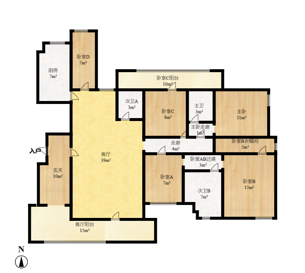 博林金谷  5室2廳3衛(wèi)    230.0萬室內(nèi)圖1