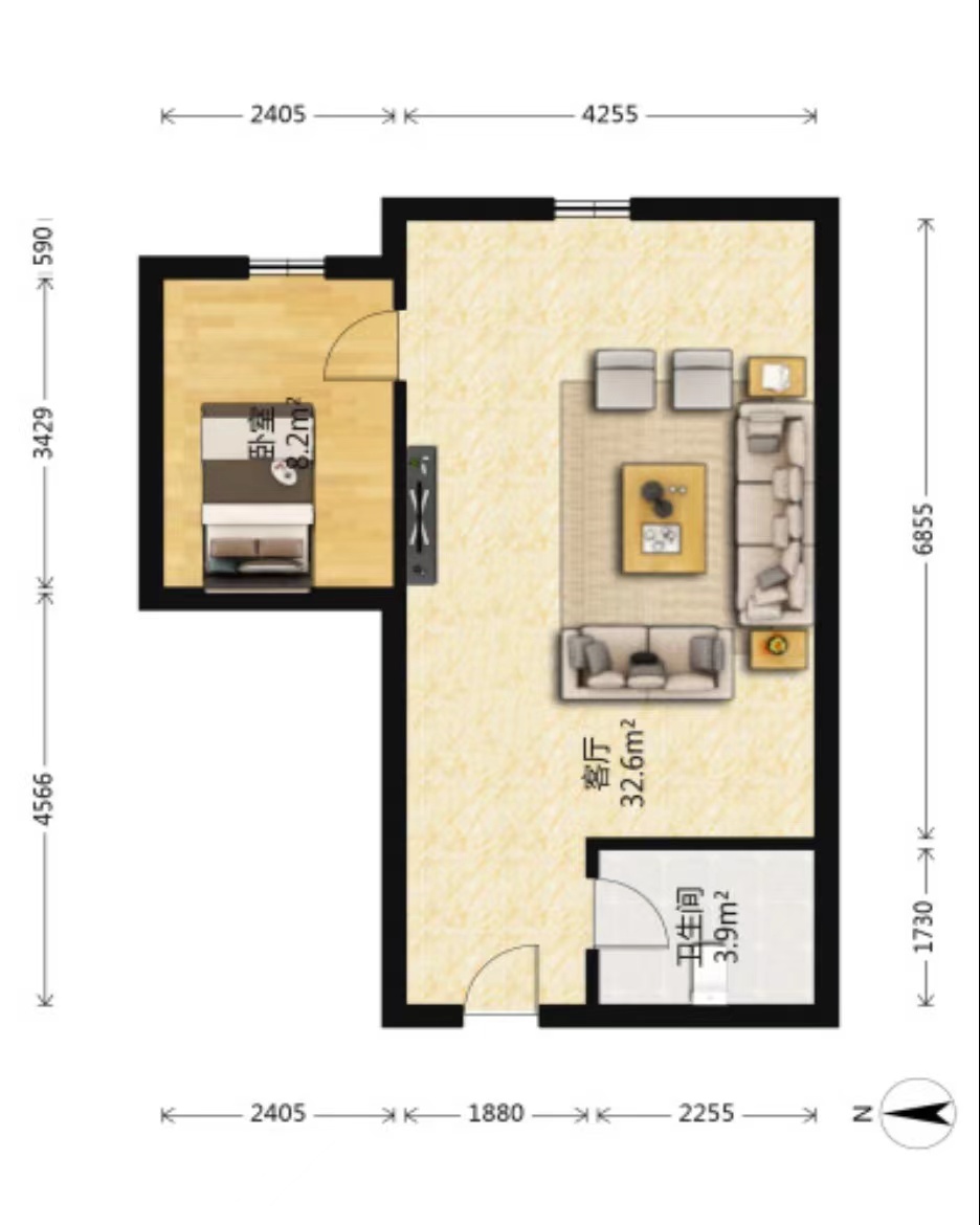 福鑫大厦 1室1厅1卫 27.8万 福鑫大厦 1室1厅1卫 27.8万室内图