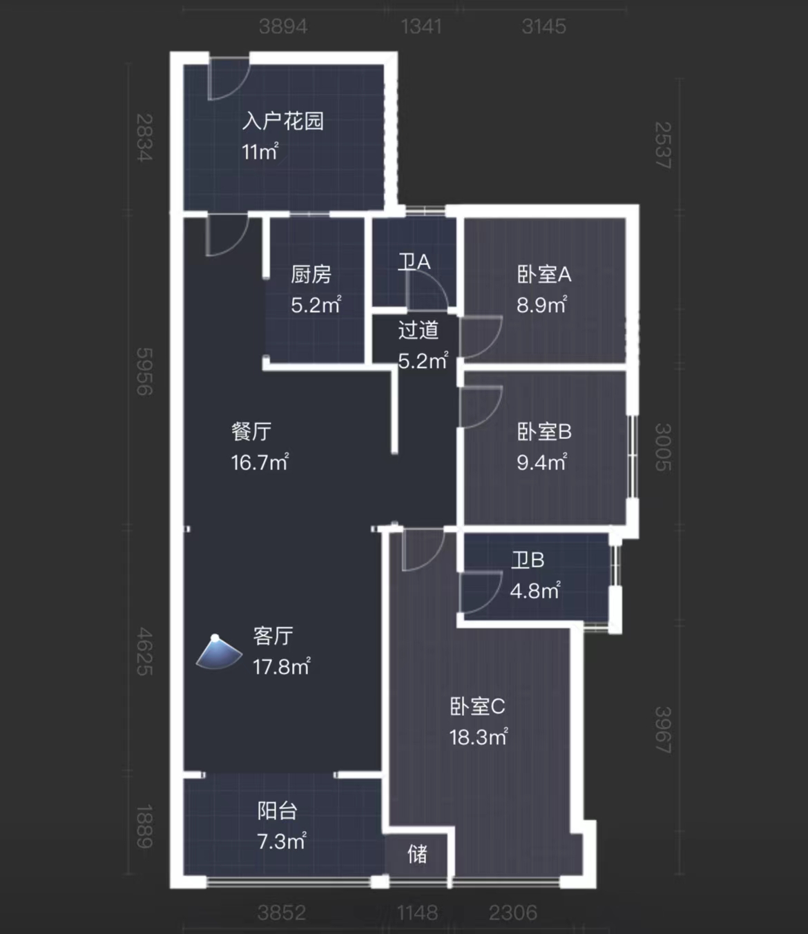 凯旋名门人民中路1006号  3室2厅2卫   80.00万