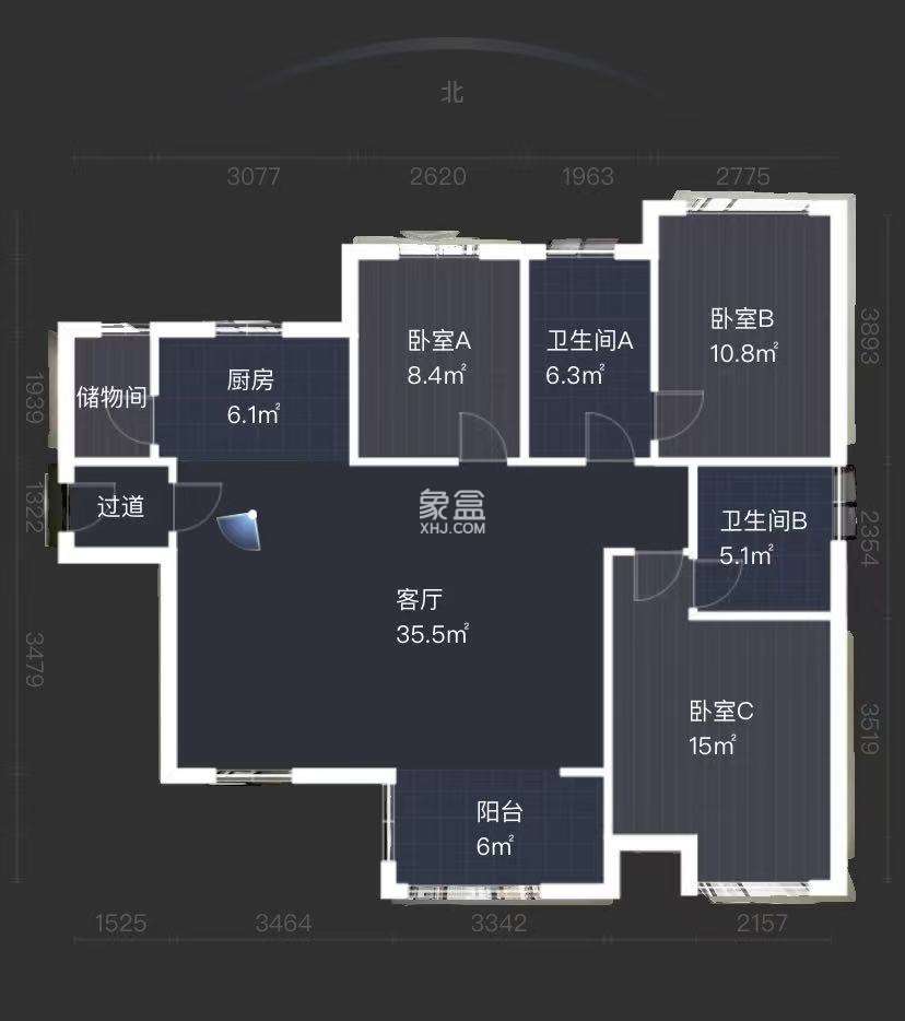 中泰财富湘江  3室2厅2卫    86.0万