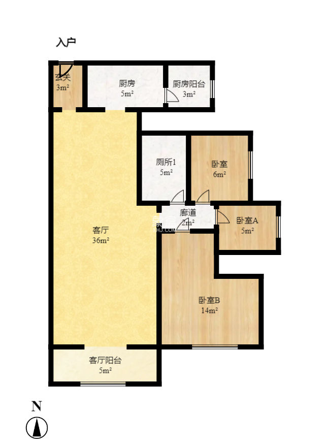 江山帝景哈佛  3室2厅1卫   90.00万