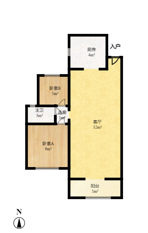 长城雅苑  2室2厅1卫   95.00万室内图1