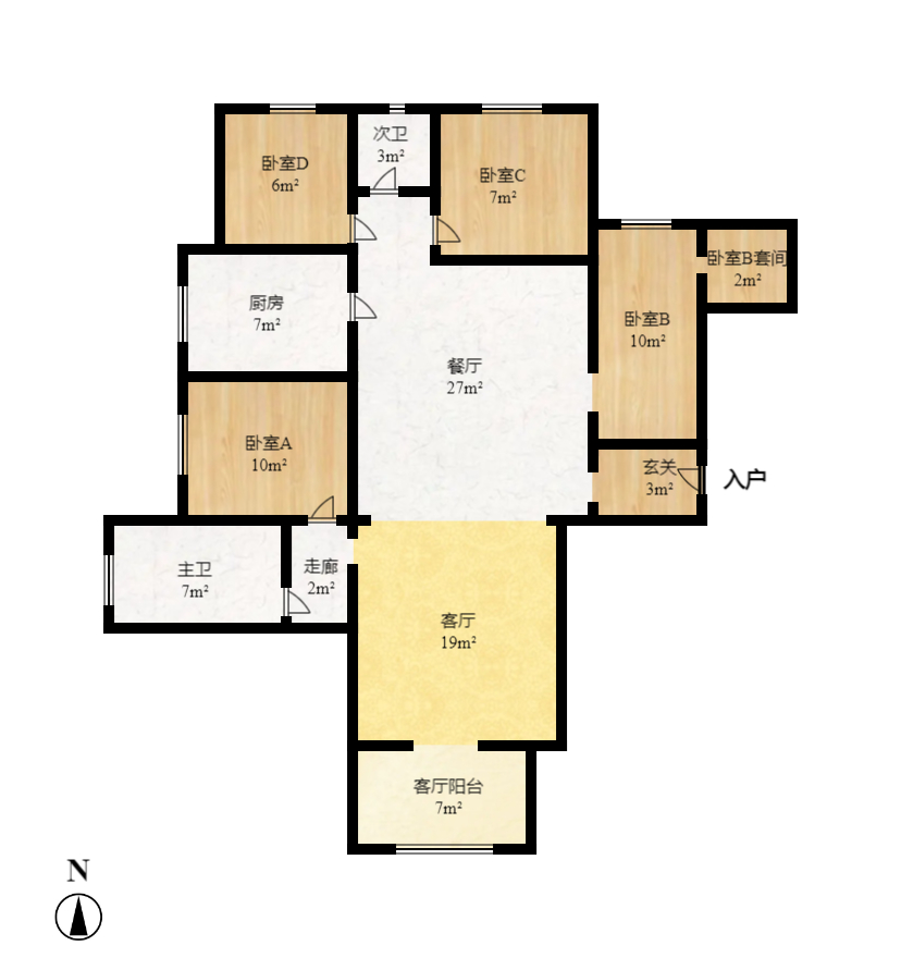 怡和山庄  4室2厅2卫   115.00万室内图1