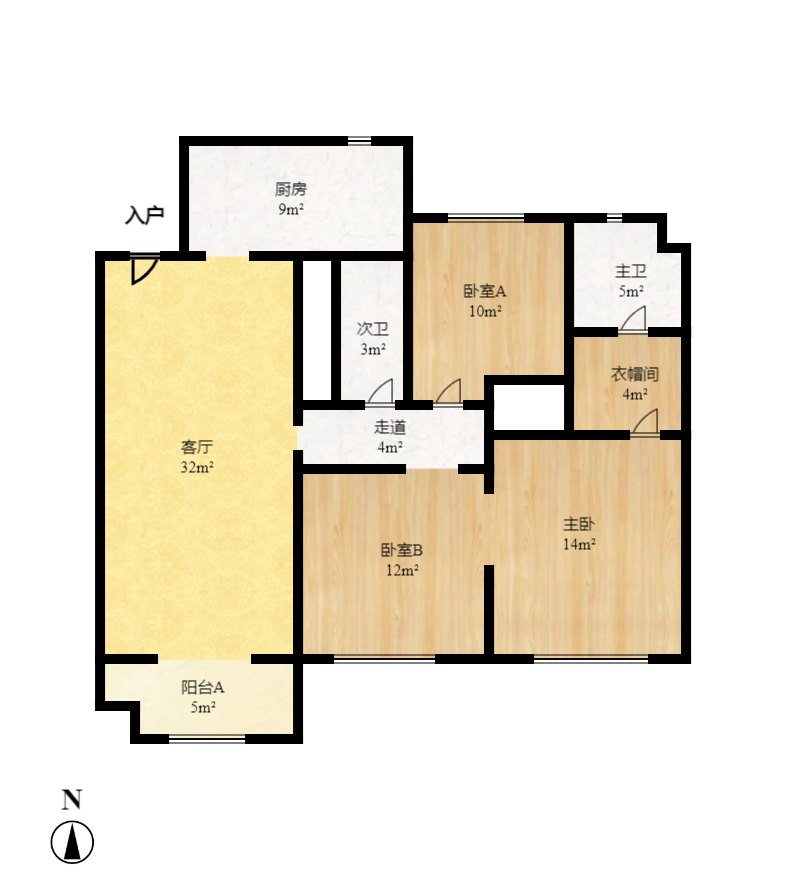 中城丽景香山园  3室2厅2卫   165.00万室内图1