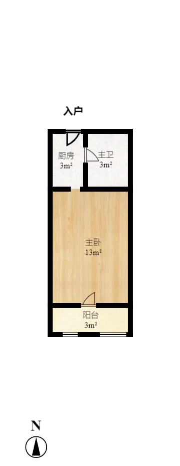 上峰苑（兰亭玥岛）  1室1厅1卫   32.70万室内图1