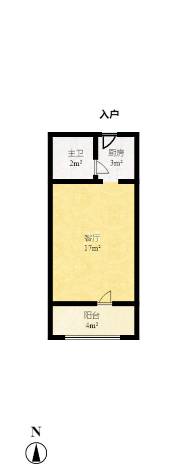 花漾年华（桂花园）  1室1厅1卫   1400.00元/月室内图1