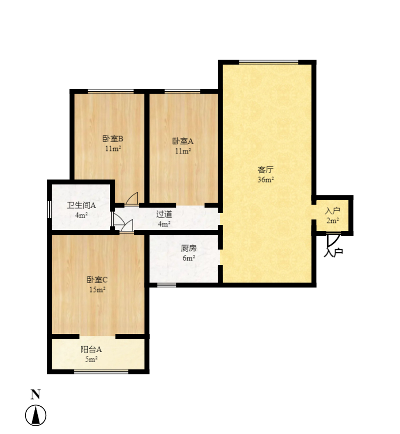 鑫远湘府华城  2室2厅1卫   2200.00元/月室内图1