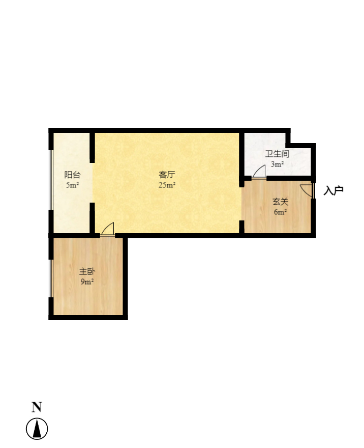西铁馨寓（西铁领寓）  1室1厅1卫   2000.00元/月户型图