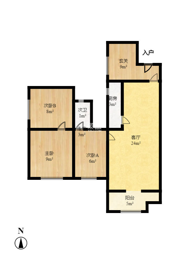 家和院  3室2厅1卫    2800.0元/月室内图1
