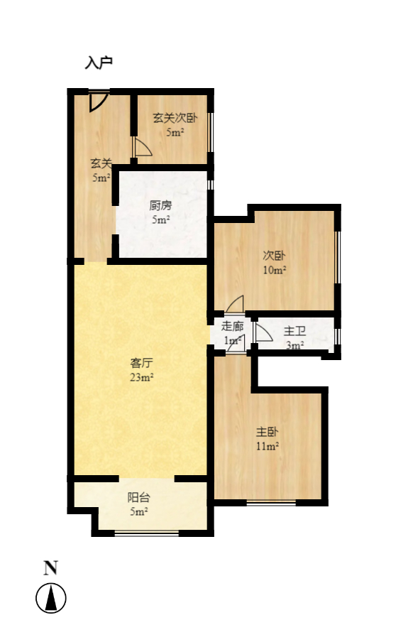 筑梦佳园  4室2厅1卫   1500.00元/月户型图