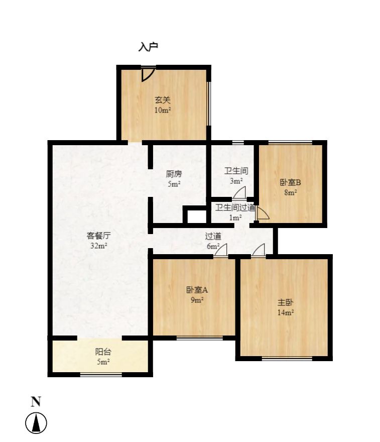 金科世界城  3室2厅1卫   2300.00元/月室内图1