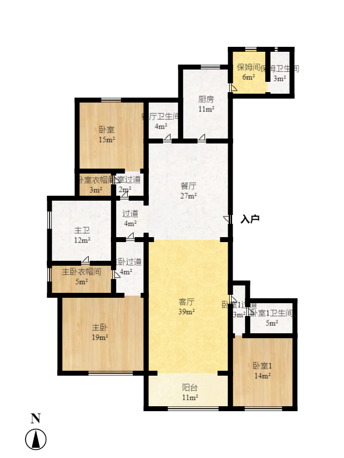 万达公馆  3室2厅3卫    460.0万室内图1