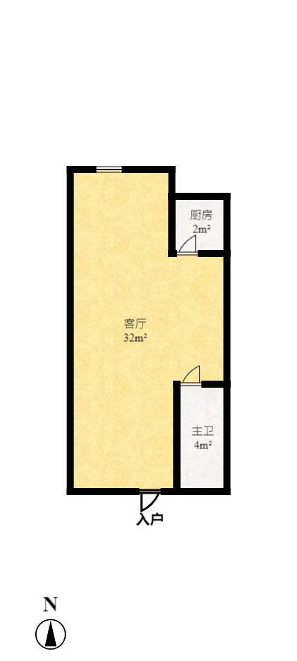 湖湾世景  1室1厅1卫    34.78万室内图1