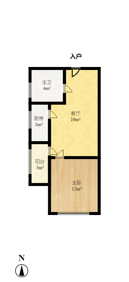 中信凯旋蓝岸（中信新城三期）  1室1厅1卫   32.80万室内图1