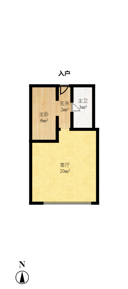 中信文化广场（中信新城二期）  1室1厅1卫   32.00万室内图1