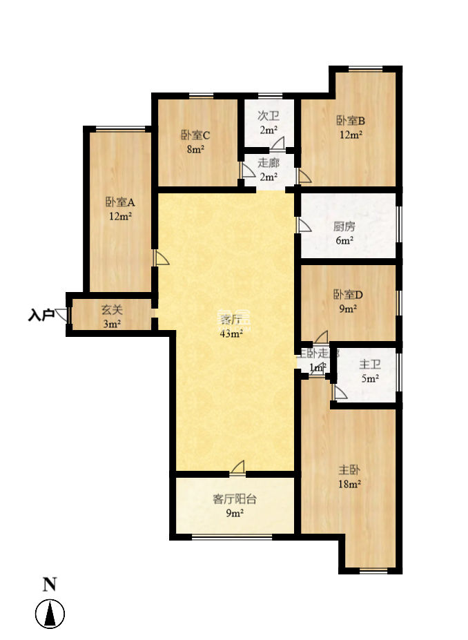 怡和山庄  4室2厅2卫    106.0万