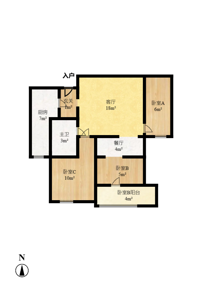 湘江雅颂居 3室2厅1卫 98.0万 湘江雅颂居 3室2厅1卫 98.0万户型图