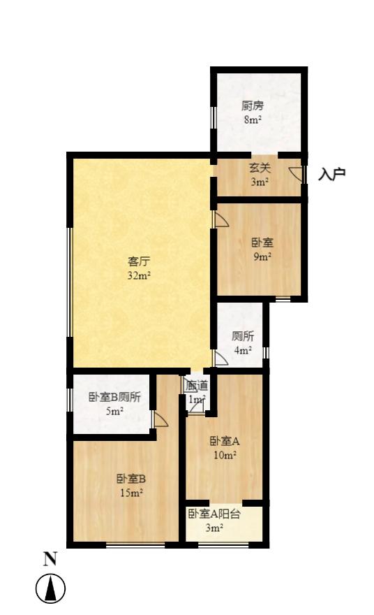 邦盛水岸御园 3室2厅 97.90万室内图1