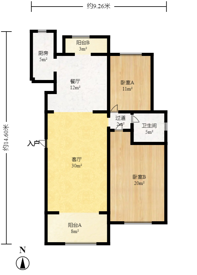 万煦园  2室2厅1卫   80.00万室内图1