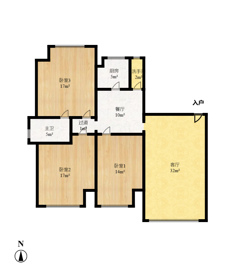 天澤大廈  3室2廳2衛(wèi)    128.0萬(wàn)室內(nèi)圖1