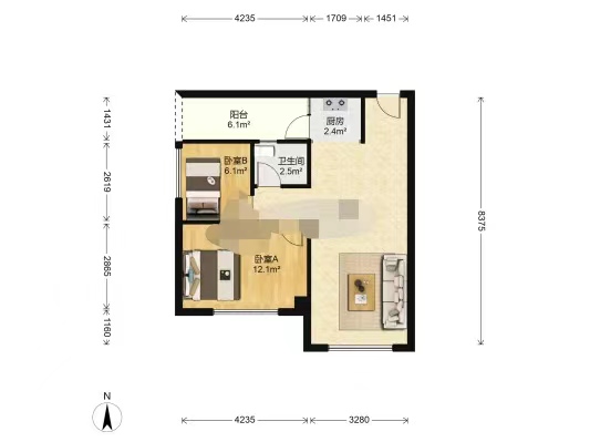康桥美郡 2室2厅1卫 41.00万 康桥美郡 2室2厅1卫 41.00万室内图