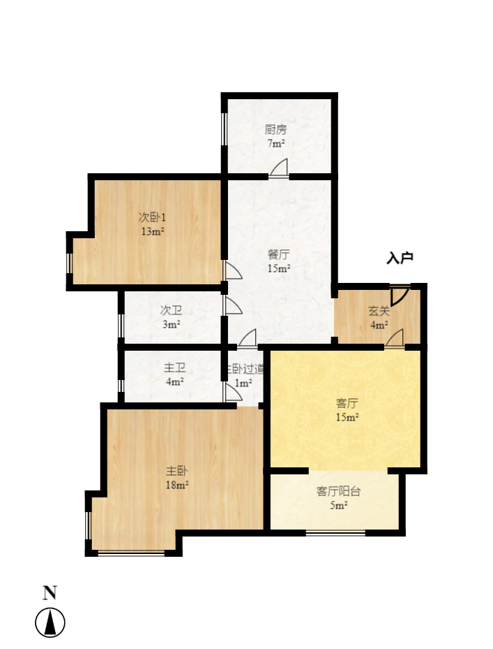 湘许嘉园  2室2厅2卫   82.00万室内图1
