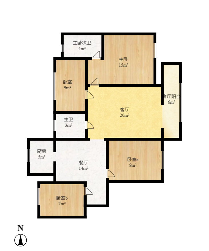 三一街区  4室2厅2卫   70.00万室内图1