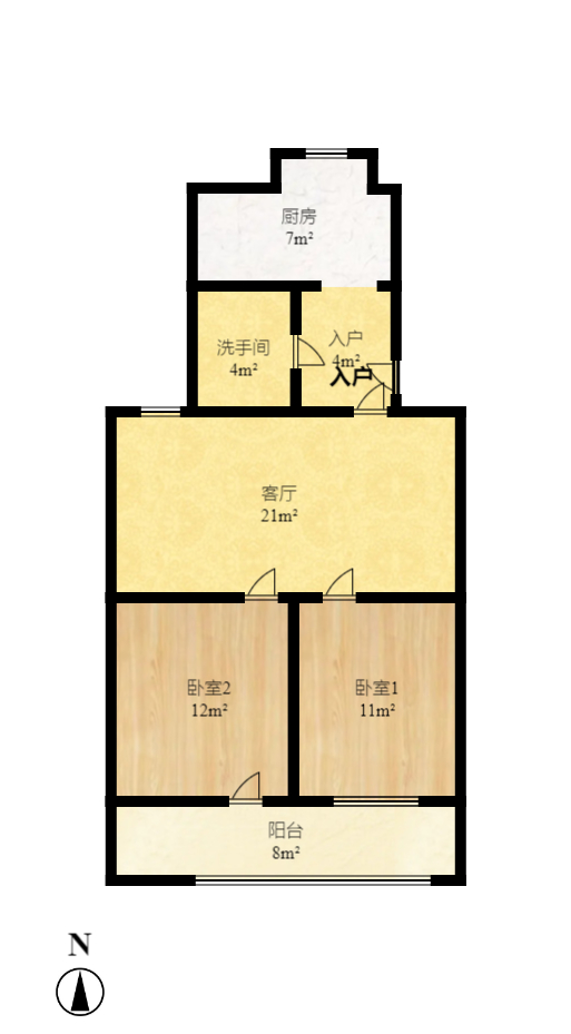 省水院宿舍  2室2厅1卫   88.00万室内图1