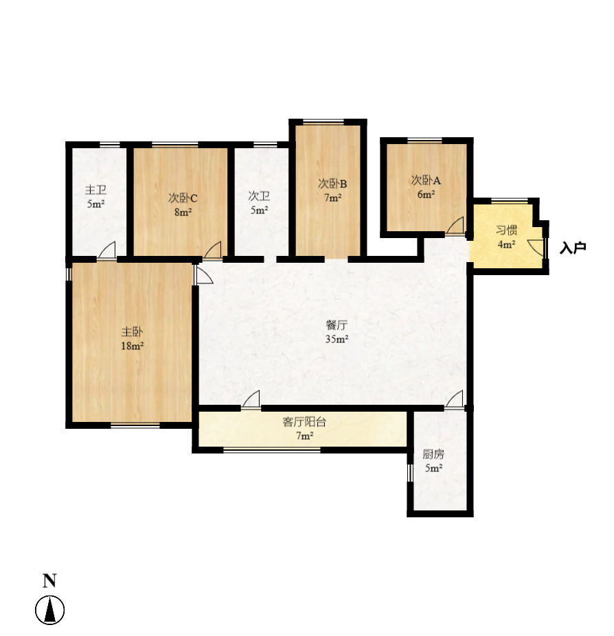鑫远御文台一期  4室2厅2卫    165.0万室内图1