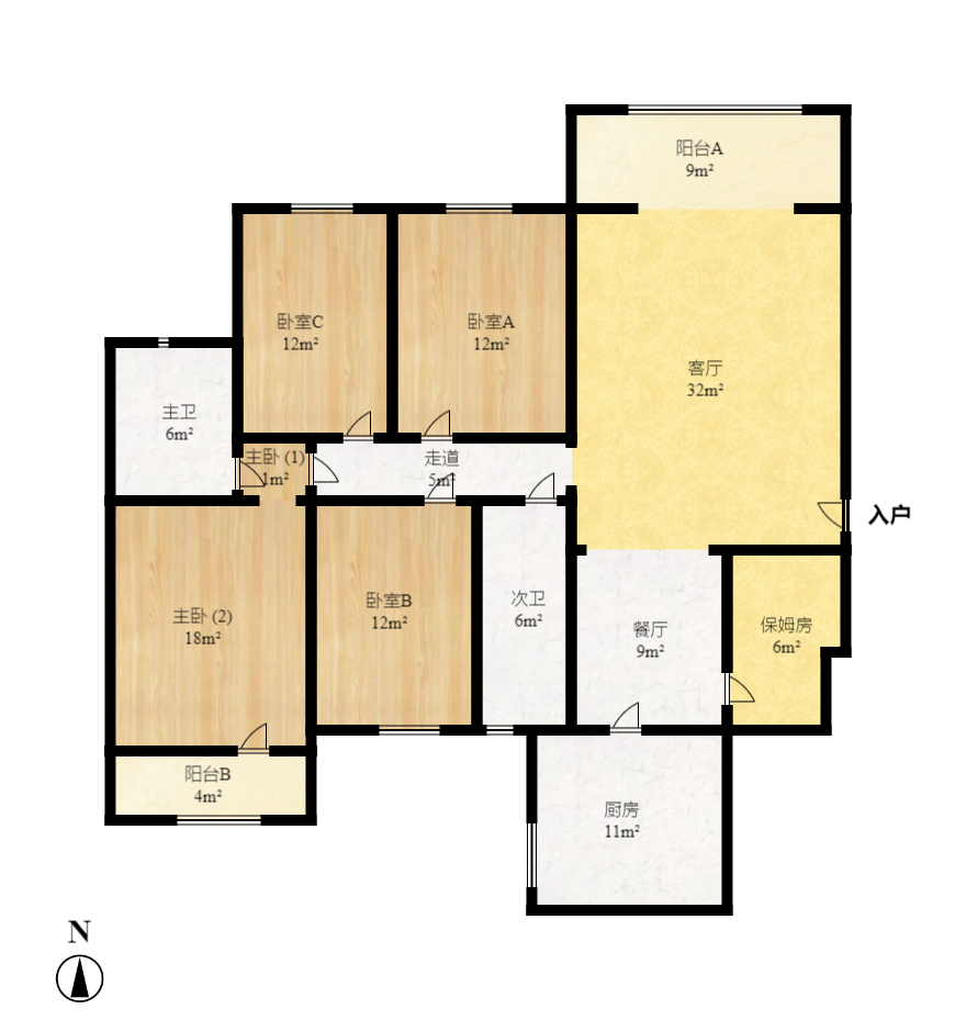 白沙湾嘉园  5室2厅1卫    130.0万室内图1